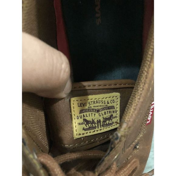 LEVI'S® MEN’S PIPER SNEAKERS Medium Brown Shoes, Size 9.5 - Picture 4 of 8